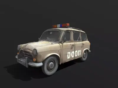 Retro Gaming Car Low Poly Stylized Vehicle 3D Model Low-poly 3D model