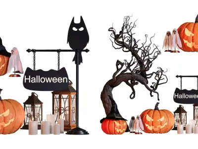 Halloween Decoration set 3D model