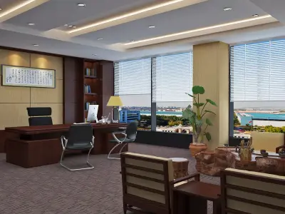 Chinese Style CEO Office 3D model