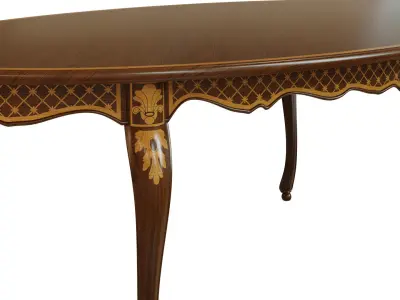 Classic table with inlaid veneer 2100 3D model