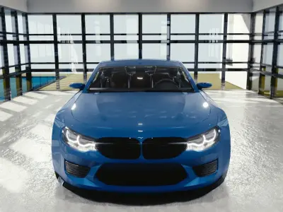 BLENDER EEVEE Brandless Mid Size 2 door coupe Low-poly 3D model