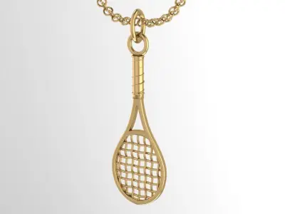 tennis rocked pendant 3D print model