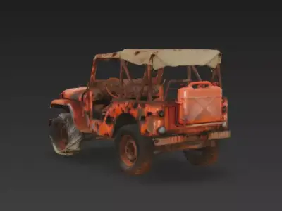 Rustland Relic Jeep 3D Model Low-poly 3D model