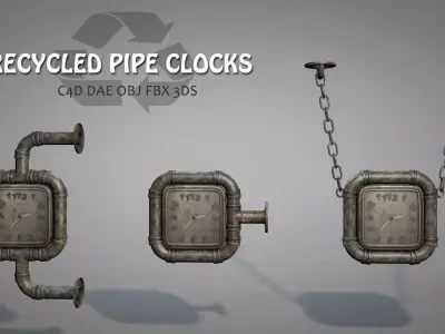Recycled Pipe Clocks 3D model