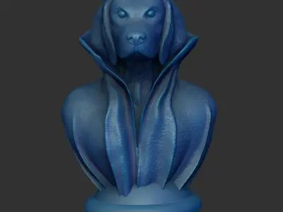 Beagle with Collar Cape on Pedestal 3D print model