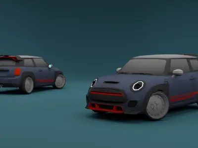 HATCHBACK CARS PACK Low-poly 3D model
