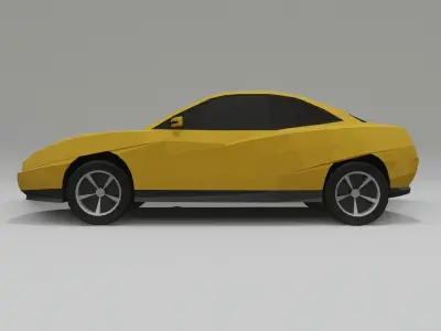 Fiat Coupe low poly 3D model Low-poly 3D model