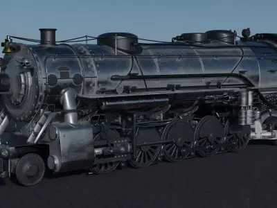 Old Locomotive With Substance Painter Texture 3D model