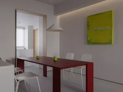 Modern living room dining room interior scenes  3D model shop