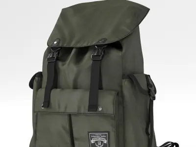 Backpack fabric Green 3D model