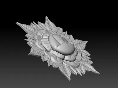 Rose Relief with leaves Printable model 3D print model