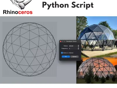 Geodesic Dome Rhino3D Parametric Python Script for Architects 3D model