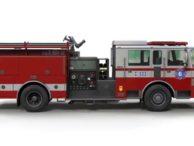 1995 Pierce Arrow fire truck Low-poly 3D model
