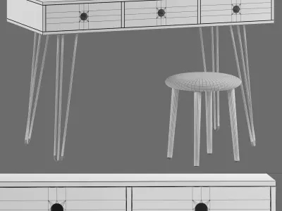 La Redoute Interieurs Biface 3 drawer Desk 3D model