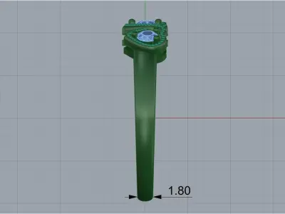 heart ring with stones 3D print model