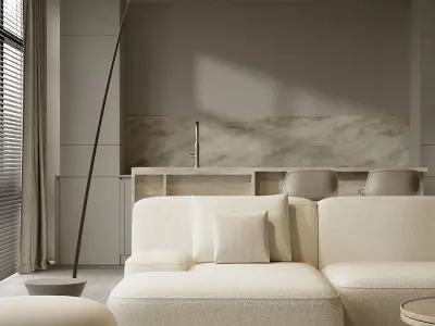 Minimalistic interior 3D model