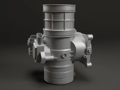 Throttle body and fuel injector for Motocross bike With supports 3D print model