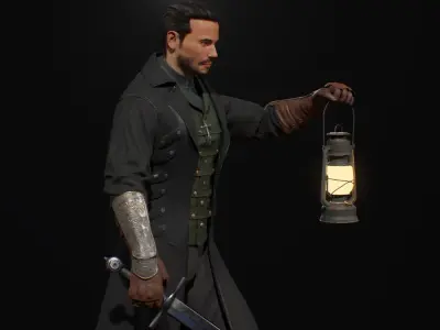 Gothic Character Low-poly 3D model