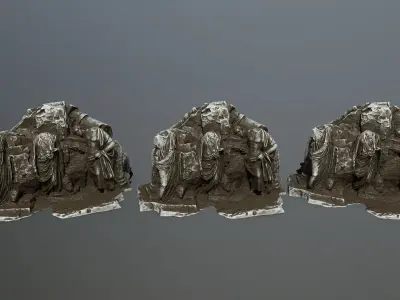 statue  mountain  Low-poly 3D model