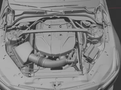 Cadillac CT5 V blackwing 2022 Engine and Interior 3D model