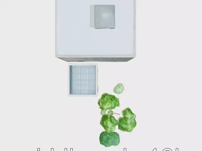 Modern Urban Building with Trees and Street Elements Model Low-poly 3D model