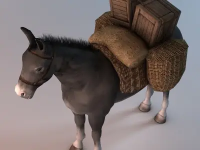 Loaded Pack Donkey 3D model
