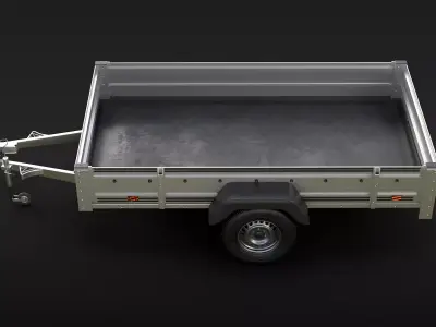 Utility Garden Car Trailer Low-poly 3D model