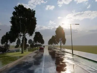 Realistic City Road For Unreal engine  3D model