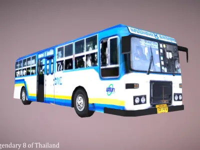 Bus Legendary 8 of Thailand Low-poly 3D model