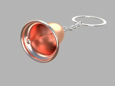 bell key chain copper 3D model