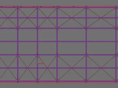 Steel Hall Structure OBJ IFC 3D Model 3D model