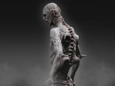 Newborn Hybrid from Alien Romulus Low-poly 3D model