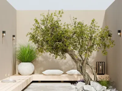 Outdoor patio exterior design Free 3D model