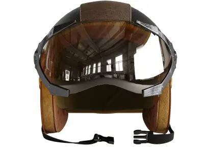 Moto helmet leather 02 3D model