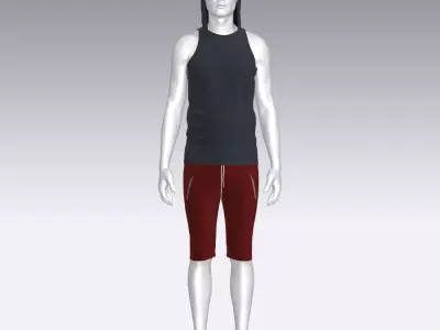 Sport Suit Low-poly 3D model 14