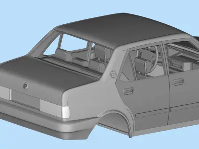 3d printable car Turkish Tofas Sahin Regata Fiat stl file 3D print model