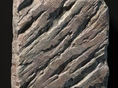 Slab stone rock granite huge n1 3D model