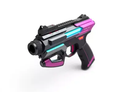 Neon Blaster model pack Low-poly 3D model