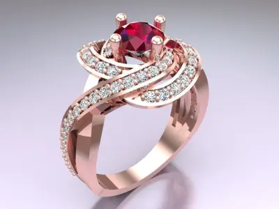 Diamond Ring - Womens Rings - N198 3D print model