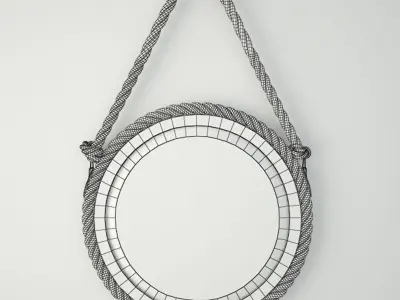 Bayview Hanging Rope Mirror 3D model