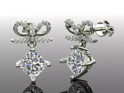Women Diamond Earrings 3D print model 42