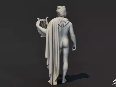 Apollo Statue Low-poly 3D model