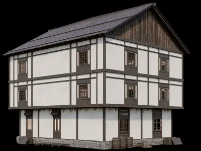 Medieval Village Pack 02 - 3 Assets - 4K Textures Game Ready Low-poly 3D model