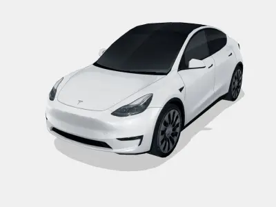 Tesla Model Y 2021 Low-poly 3D model