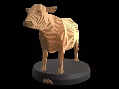 Parametric Cow Low-poly 3D model