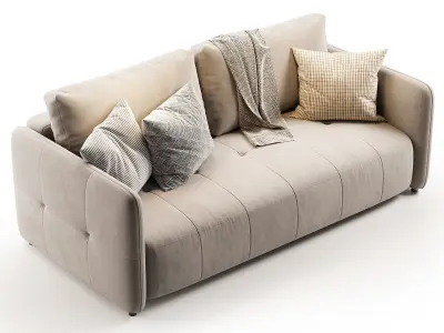 Brent Divan Brent Velvet Stone 3D model