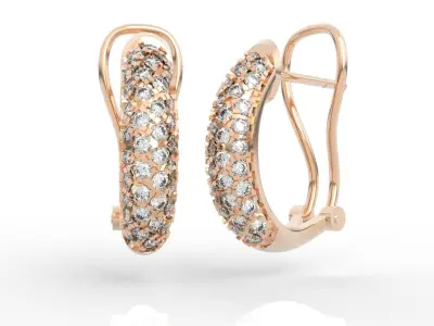Diamond and Gemstone Earrings 3D print model