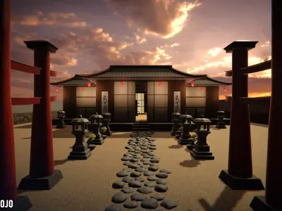 Japan Dojo - Fight arena 3D model
