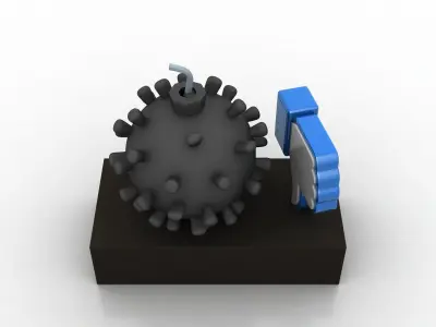 Coronavirus consequences  3D model