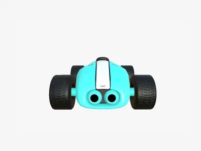 Cartoon Kart F10 Light Blue - Vehicle Racing Design Low-poly 3D model